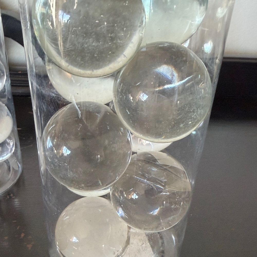 Crystal ball vase, fillers,- Set of 2 - Picture 6 of 6